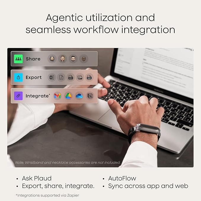 Plaud NotePin Voice Recorder, AI Voice Recorder, App Control, AI Notetaker, AI Transcribe & Summarize, Support 112 Languages, 64GB Memory, Audio Recorder for Lectures, Meetings, Cosmic Gray