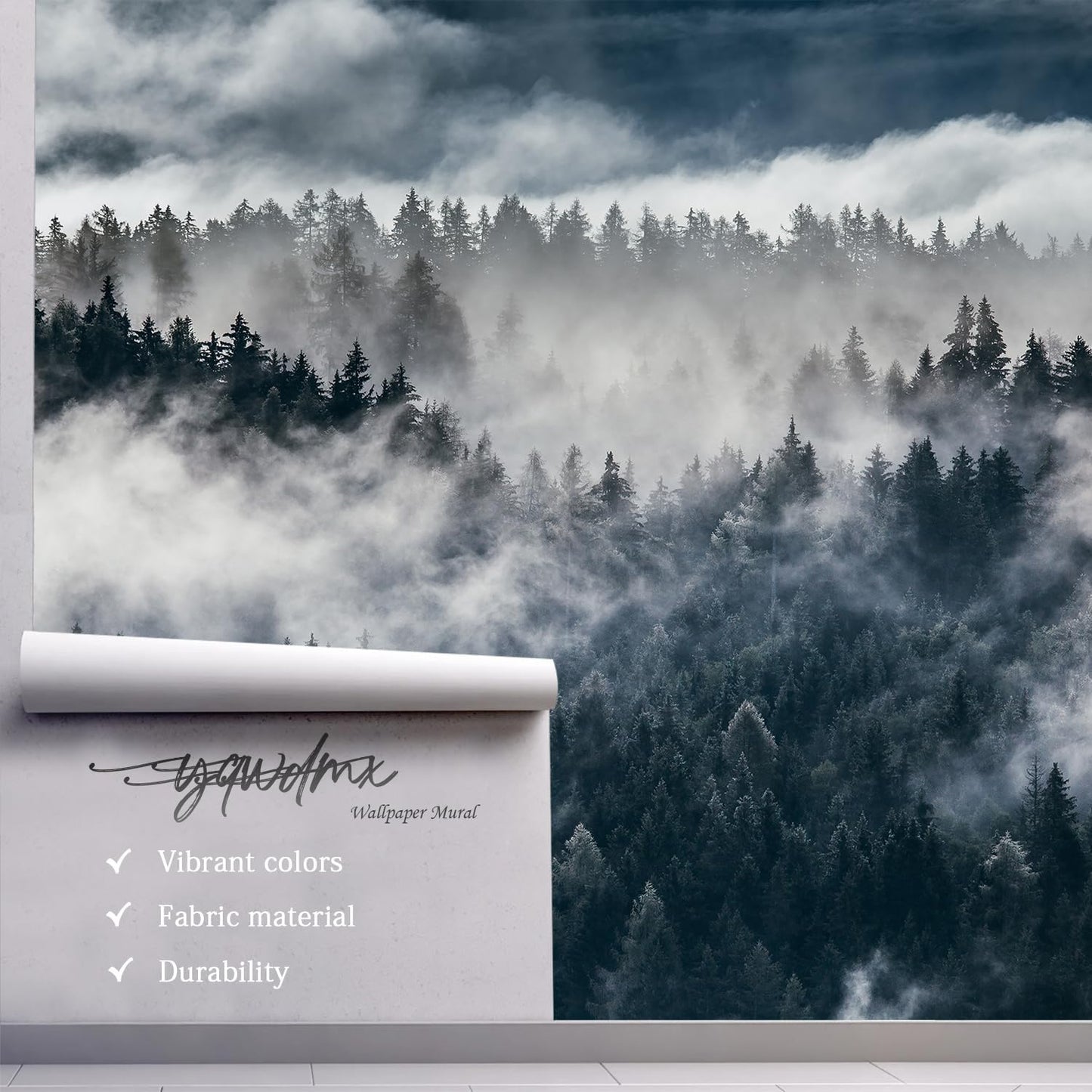 -Misty Forest Bedroom Wallpaper XT20 M 140" x 91"