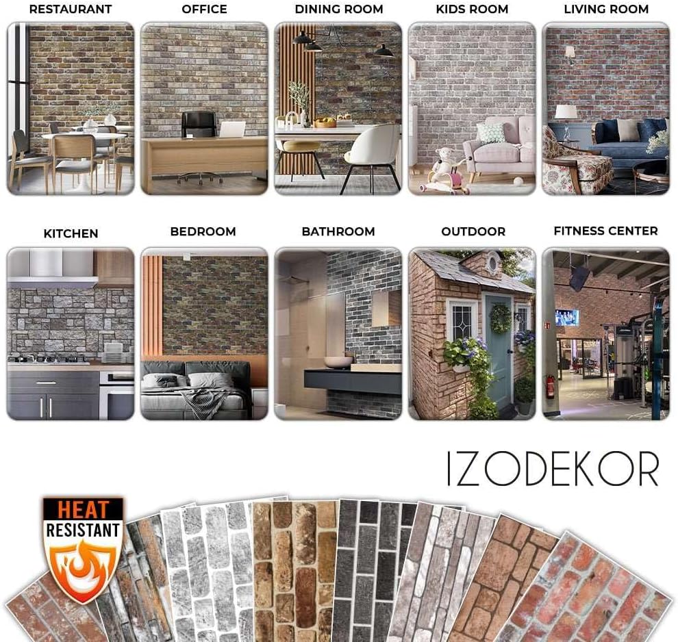 IZODEKOR 3D Wood Effect Wall Panels - Faux Wood Paneling for Living Room, Kitchen, Bathroom and More | Natural Wood Look | Easy Application | Chestnut Shell Wood (10" x 10")