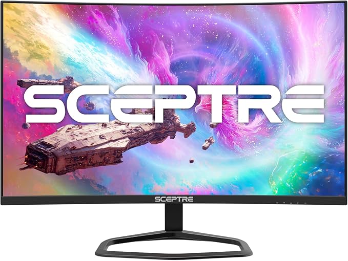 New! Sceptre 27-inch Curved 240Hz Gaming Monitor 1500R DP x2 HDMI x2 Build-in Speakers Machine Black 2026 (C275B-FWT240 Series)