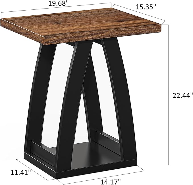 End Table Set of 2, Side Table, Nightstand, Sofa Side Table with Shelf, Modern End Table for Living Room, Bedroom