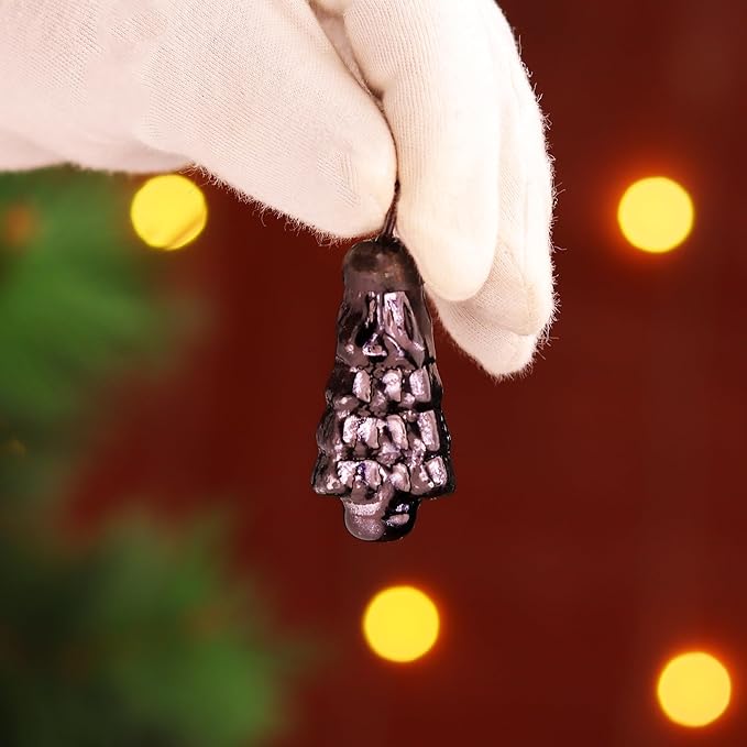 IndianShelf 300 Pieces Black Glass Vintage Christmas Ornaments Mini Bulk Decorative Ornaments for Halloween, Christmas Tree, New Year, Valentine Day, Holidays, Event and Wedding (25 * 12 Boxes)