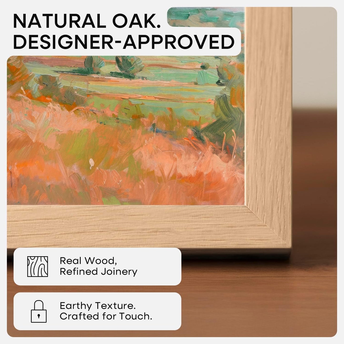 Homeforia 24x36 Poster Frame Wood, High End Natural Oak 24 x 36 Large Picture Frame with Mat 20 by 30, 24x36 Light Wooden Frames Matted to 20x30 Photo, 36x24 Frames, Tempered Glass, Wall Kit, Set of 1