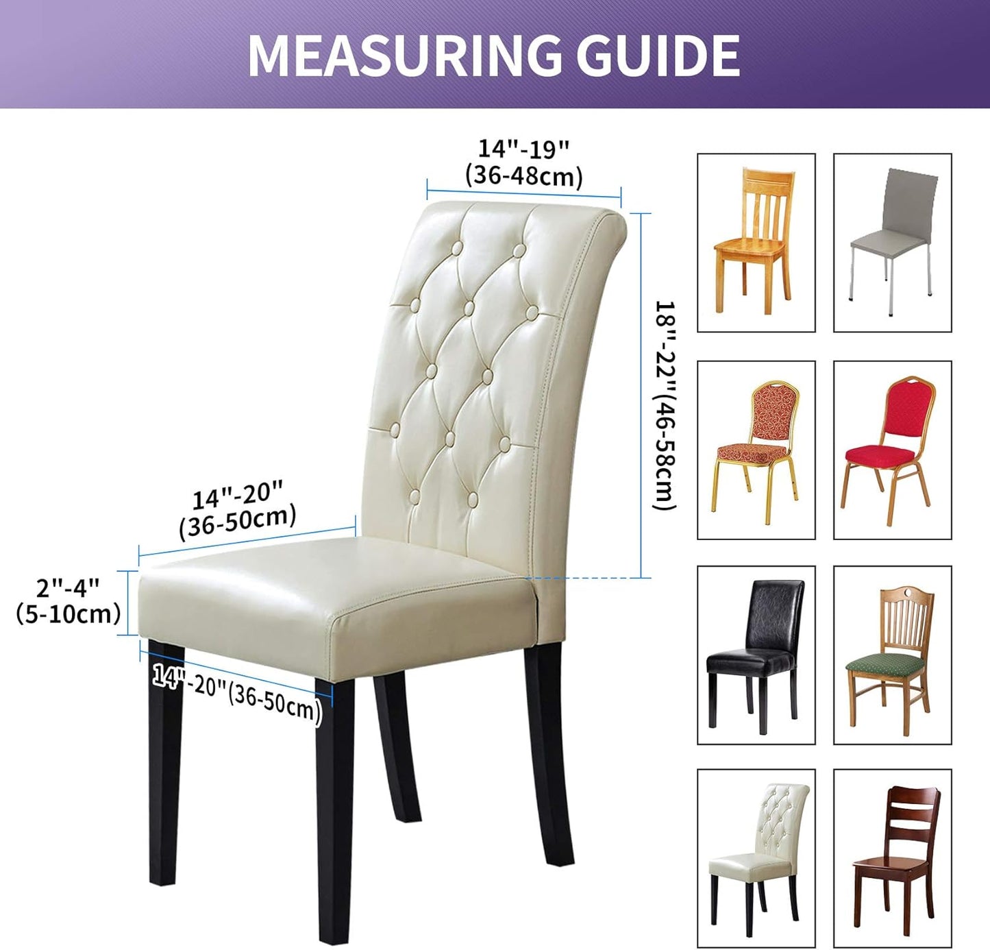 Joccun Chair Covers for Dining Room Set of 4,Dining Chair Slipcovers Stretch Dining Room Chair Covers Seat Protector,Washable Parsons Chair Cover for Home,Hotel,Banquet(Fossil,4 Pack)
