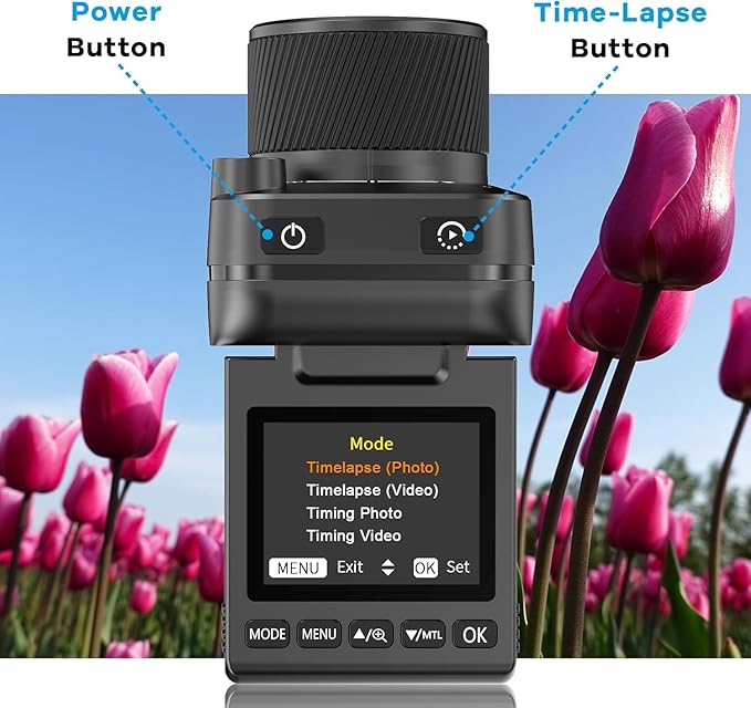 Time Lapse Camera, 4K FHD Timelapse Camera for Outdoor, Equipped with IP66 Waterproof, 64GB TF Card, 180 Days Standby for Recording Construction, Plant Growth, Weather Change