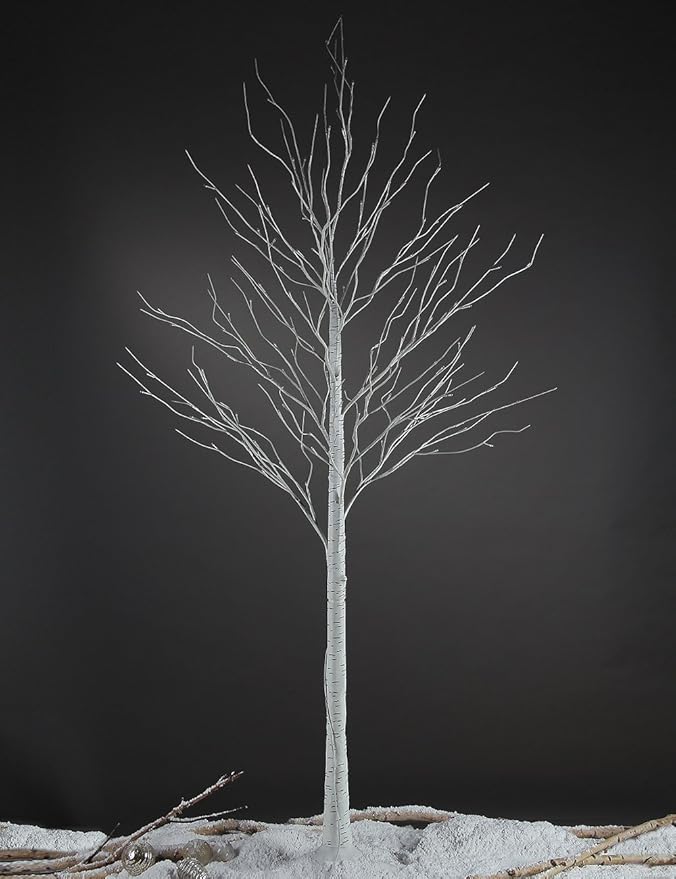 LIGHTSHARE 8FT 132 LED Birch Tree,Home,Festival,Party,Christmas,Indoor and Outdoor Use,Warm White