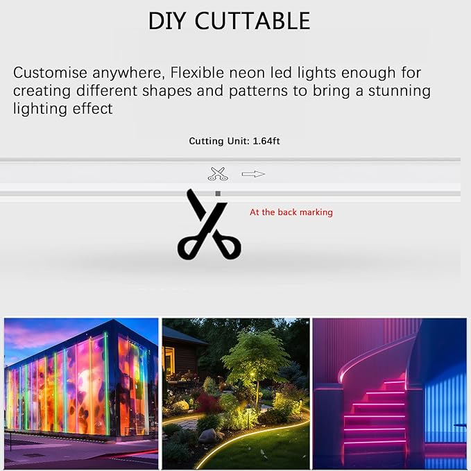 65.6ft RGB Led Rope Lights Commerial Grade Waterproof RGB Led Strip Lights with Remote, 110V 120V Plug-in Neon Strip Lights with Dimmable Power Adapter for Outdoor,Indoor Using