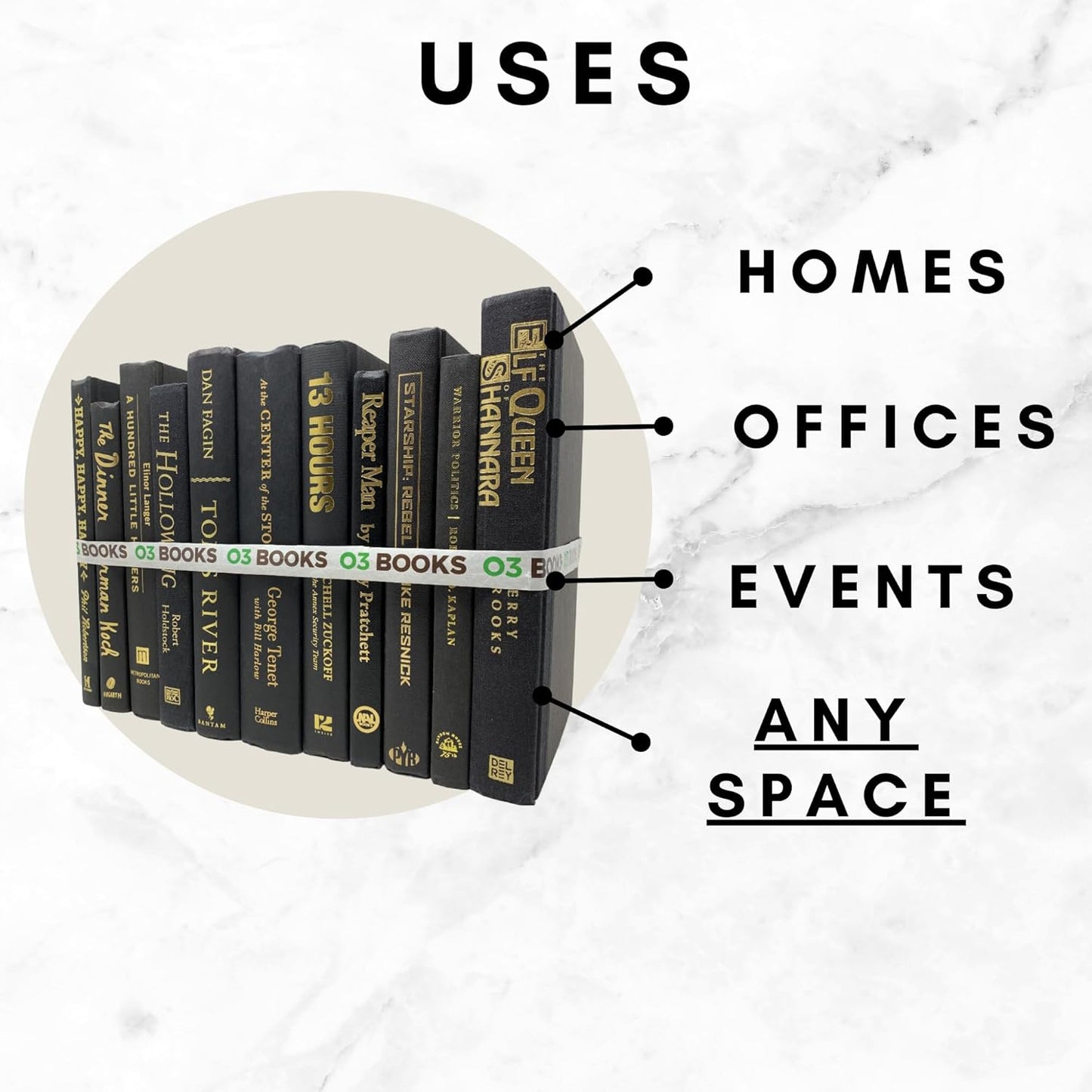 Curated Decorative Books Hardcover Décor Books for Home Décor, Choose Color, Interior Design, Office, Wedding Display, Instant Library, or Staging (Jeans, Three Feet)