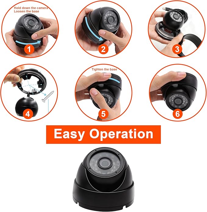 MMlove USB Dome Camera 720P 30FPS Waterproof Night Vision Camera with IR Cut & IR LED,USB Surveillance Security Camera Plug&Play Outdoor/Indoor Metal Housing PC Webcam