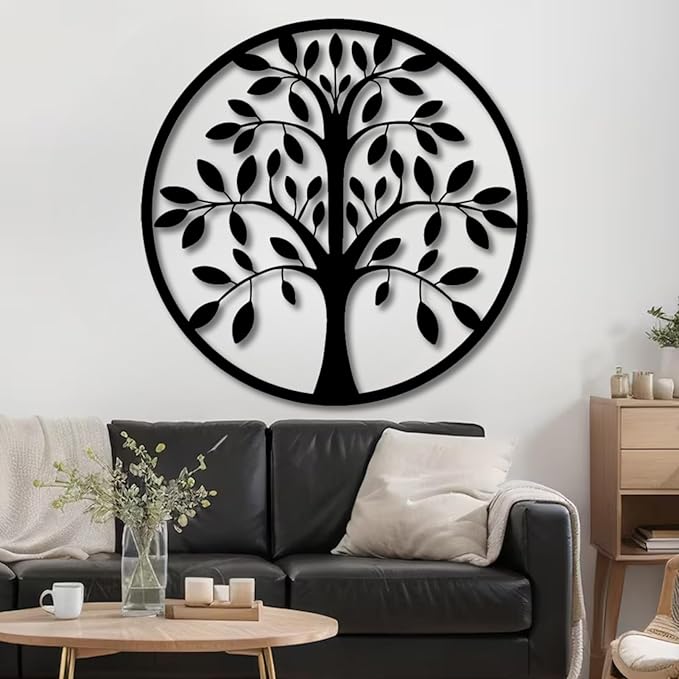 Tree of Life Wall Art,Metal Tree Wall Decorations for Living,Dining Roo,Tree of Life Metal Wall Art(39"×39",Style 3)