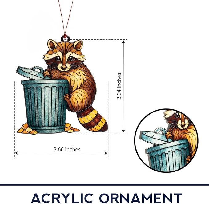 Racoon Christmas Ornaments 2025, Raccoon Ornament, Cute Ornaments for Christmas Tree Decoration, Funny Gift for Raccoon Lovers, Family, Friends, Animal Lovers, Gift Exchange Ornaments