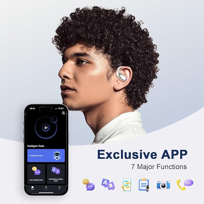 AI Language Translation Earbuds, 3-in-1 Translator Earbuds for 164 Languages & Accents Includes Free Subscription Translation Device Earphones for Travel Business Learning with fit Running Fitness