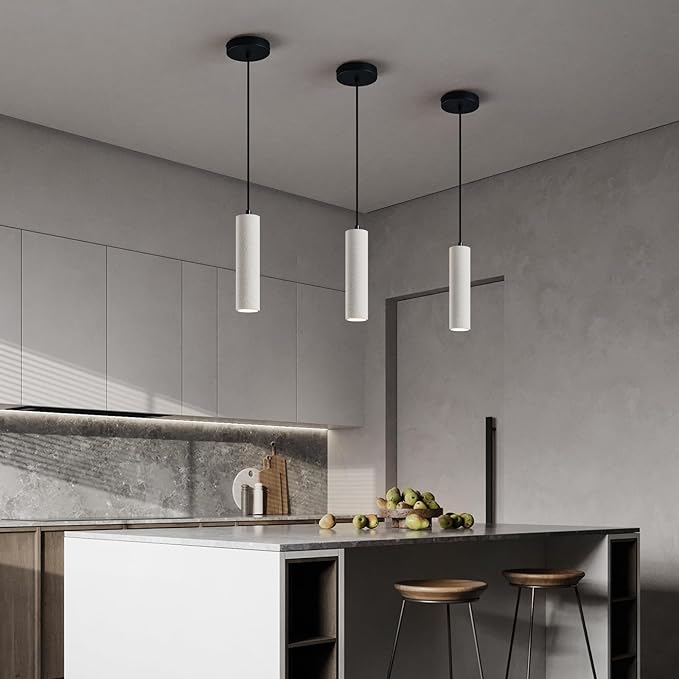 Modern LED Concrete Pendant Light Kitchen Islandceiling Light Fixture Pendant Lighting for Dining Room Coffee Club Resturant Bar Living Room(2-Pack)