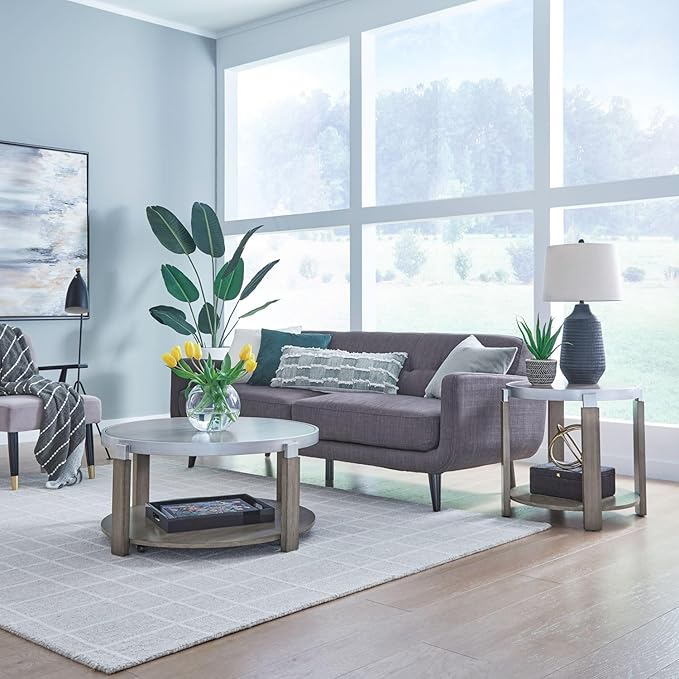 Liberty Furniture Sutton 3 Piece Set for Living Room - Cocktail Table, 2 End Tables - Bleached Sand