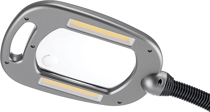 LIGHT IT! By Fulcrum, 20072-401 MultiFlex LED Floor Magnifier Lamp, Silver, Single pack