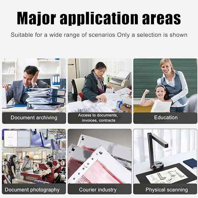 Docooler USB Document Camera, 4K 16MP Document Webcam Adjustable Angle with Microphone, USB Doc Camera with Flexible Arm for Online Learning, Remote Teaching, Web Conferencing, Live Demo