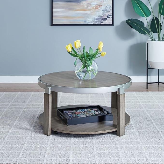 Liberty Furniture Sutton 3 Piece Set for Living Room - Cocktail Table, 2 End Tables - Bleached Sand