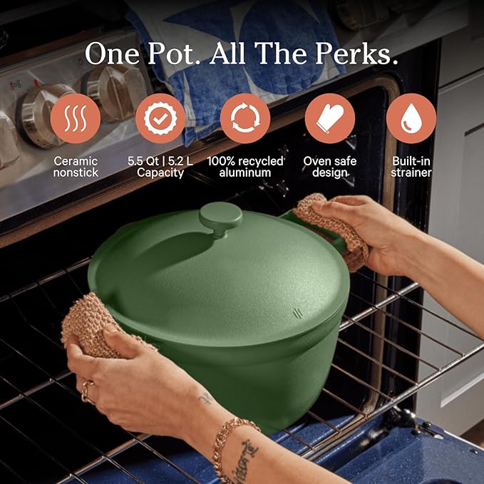 Our Place Home Cook Duo - Always Pan 2.0 & Perfect Pot Bundle | Multi-Functional Cookware Set Replaces 18 Pieces | Sage