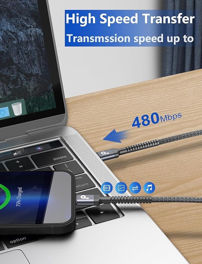USB C Cable 10FT, 2Pack Long USB A to USB C Charger Cable, Type C Cable 3A Fast Charging Upgraded Extra Durable Braided USBC Cord Compatible with iPhone 17/16 15 Pro Max/Samsung Galaxy S23/LG and More