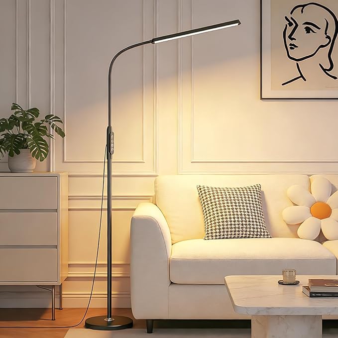 Bright LED Floor Lamps Remote Dimming for Eyelash Extension Tattoo Manicure Craft Drawing Makeup,Living Room Bedroom Office Adjustable Standing Reading Lights Esthetician Decor Supplies Nail lamp