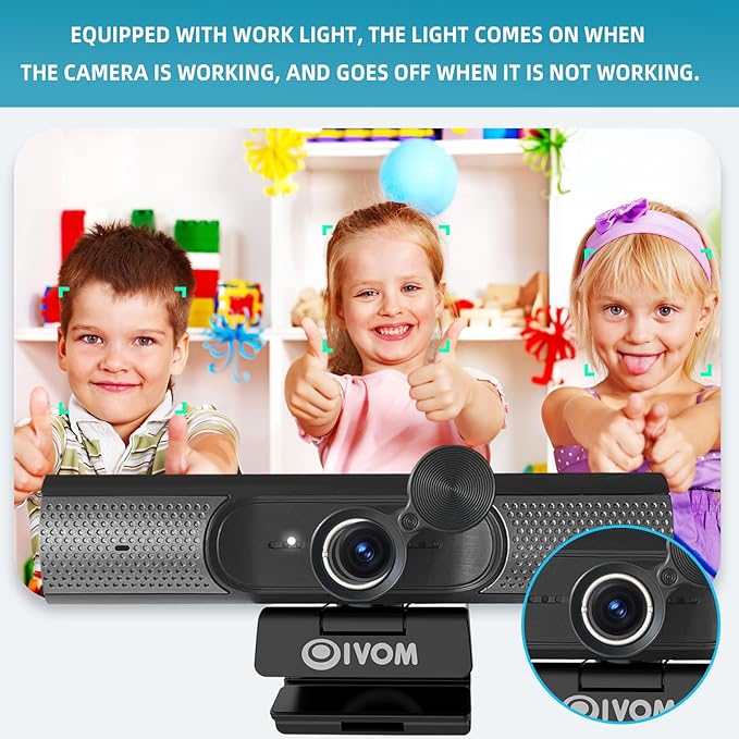 Webcam with Microphone and Speaker, 1080P Web Camera for Desktop Computer Laptop, USB Camera with Physical Privacy Cover,Plug and Play, Streaming Webcam, Wide Angle PC Cam (1080p mic Speaker)