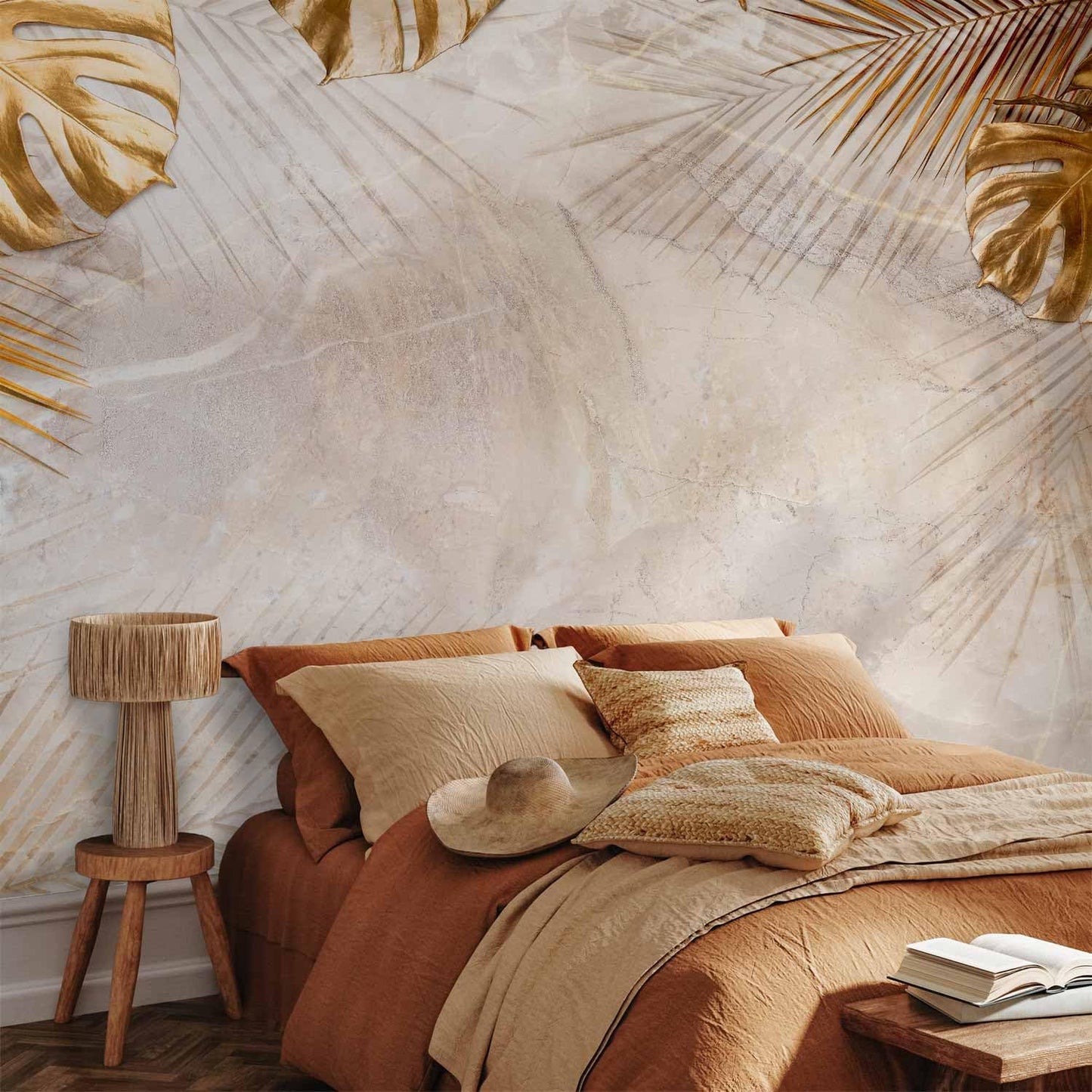artgeist Wall Mural Tropical Leaves 116x83 in - XXL Peel and Stick Self-Adhesive Wallpaper Removable Large Sticker Foil Wall Decor Print Picture Image Design Monstera Palm Green Leaves b-C-0788-a-a