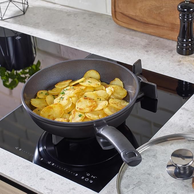 Fissler Ceratal Comfort Ceramic 9.5 Inch Non-Stick Frying Pan, Orbit Black, Made without PFAS