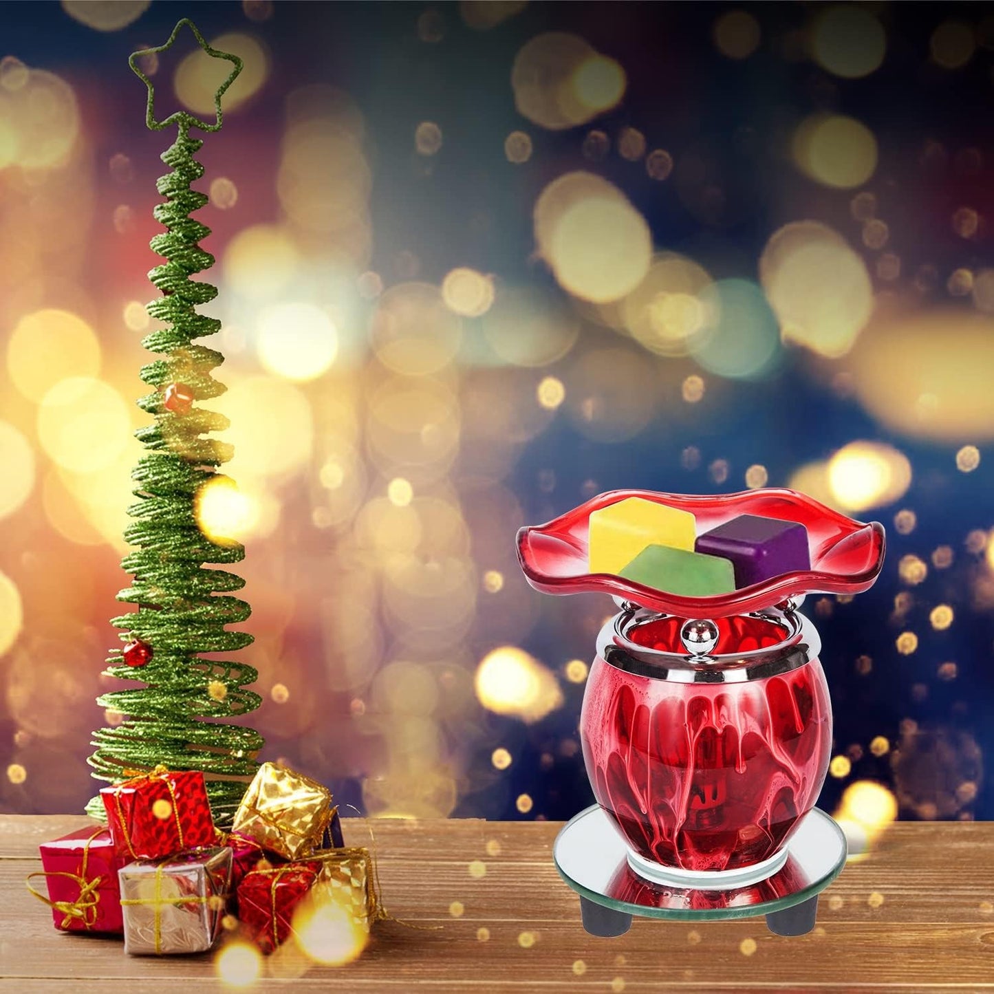 HUNANBANG Electric Oil Melt Warmer Electric Wax Melt Warmer Wax Melter Fragrance Oil Warmer Burner(LW Red 2)