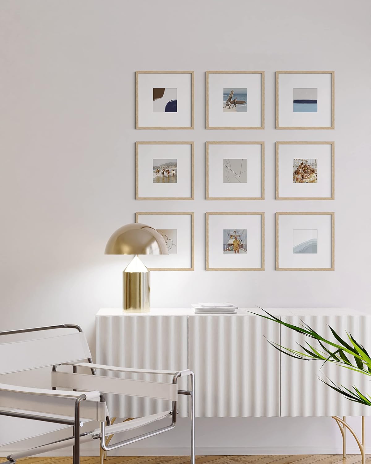 HAUS AND HUES Oak 10x10 Square Picture Frames, Set of 25, Beige, Wall-Mountable, Modern Gallery Wall Frame Set
