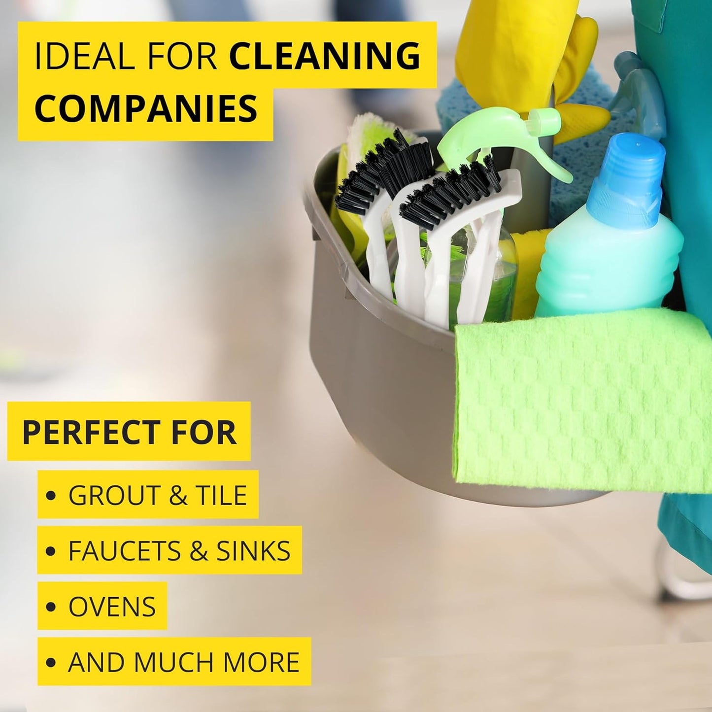6-Pack Grout Cleaner Brush Scrub Set - Stiff Bristle Scrubbing & Detail Cleaning Brushes for Household Use on Bathtub, Shower, Kitchen, Tile Floors, Sink, Grooves, Window Tracks, Drains