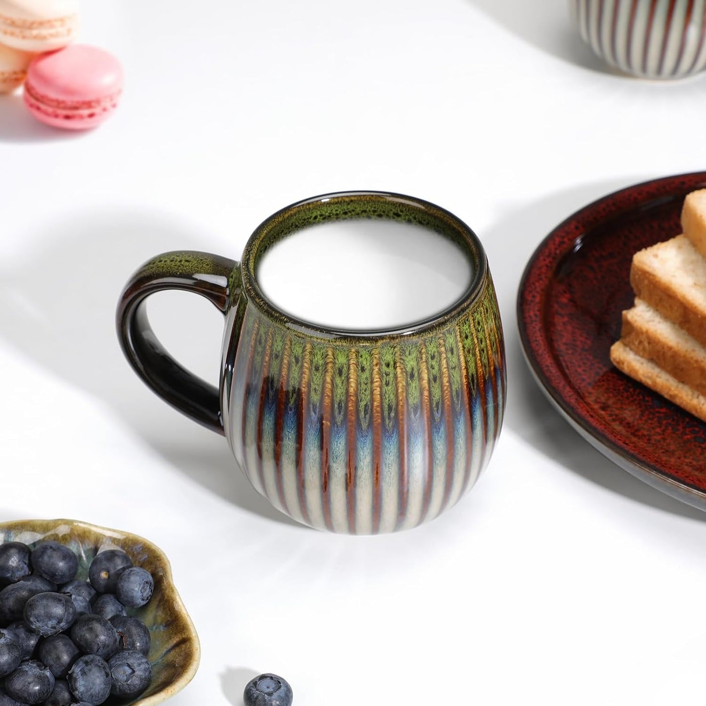 CosyCorner Ceramic Coffee Mugs, 17 oz Large Coffee Cups, Couple Coffee Mugs Set with Gift Box (A&B)