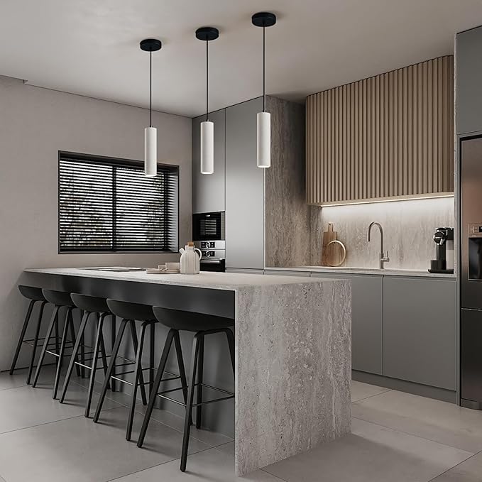 Modern LED Concrete Pendant Light Kitchen Islandceiling Light Fixture Pendant Lighting for Dining Room Coffee Club Resturant Bar Living Room(2-Pack)