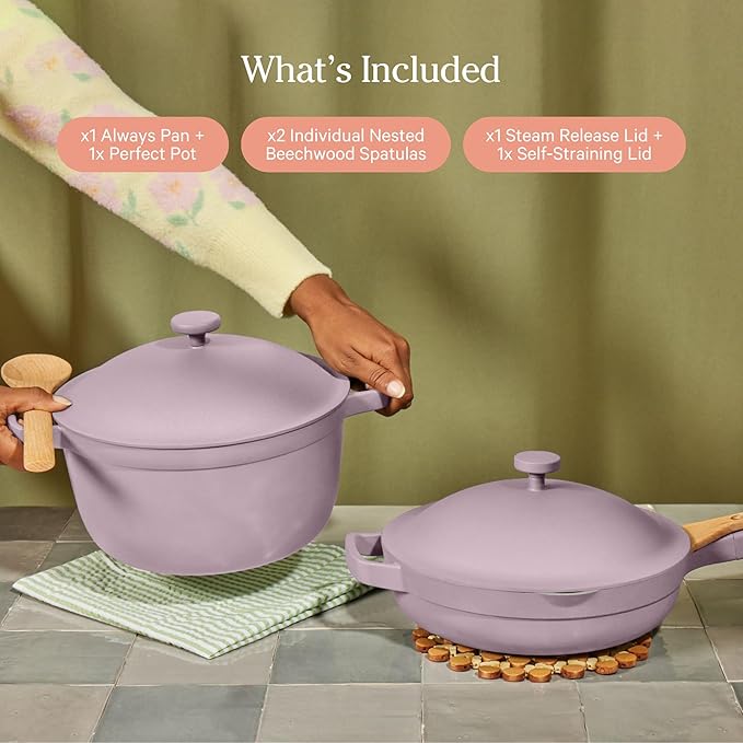 Our Place Home Cook Duo - Always Pan 2.0 & Perfect Pot Bundle | Multi-Functional Cookware Set Replaces 18 Pieces | Sage