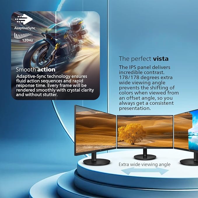Philips 27E2N2100 27 inch IPS FHD (1920 x 1080) 120Hz Gaming Office Monitor, VESA, HDMI x1, VGA Port x1, Eye Care, 4 Year Advance Replacement Warranty