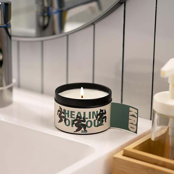 KRD Sweet Scented Candle for Bedroom, 6.4oz Coconut Soy Wax, 42H Long Lasting Burn, Romantic Floral Fragrance with Lid