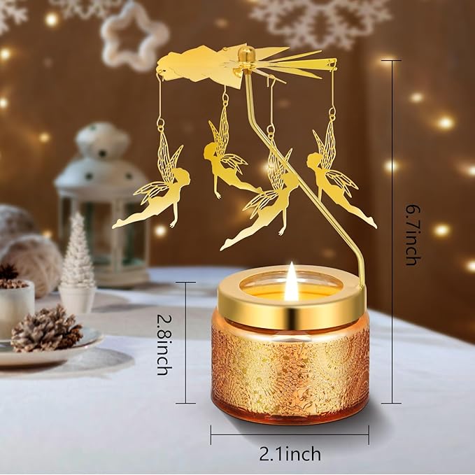 Girl with Wings Rotating Scented Candles Gift Set for Birthdays, Christmas, Thanksgiving, or As A Unique Present for Your Mom, Sister, Girlfriend, Colleagues, Friends, or A Dear Friend