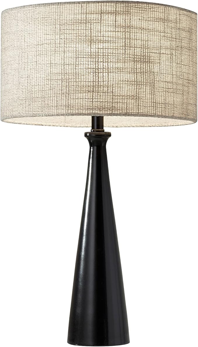 Adesso 1517-01 Linda 21.5" Table Lamp, Black, Smart Outlet Compatible
