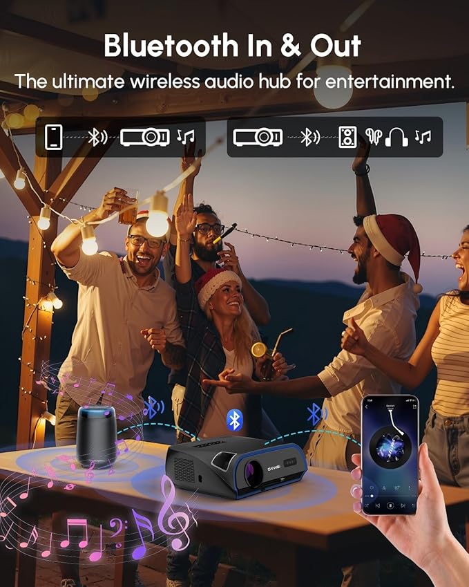 Ultra HD Projector 4K with WIFI6 and Bluetooth,1800ANSI Lumen High Brightness Daytime Proyector Smart Android TV HDR NFC Casting DSP Stereo HDMI 2.1 ARC for Home Theater Outdoor Movie Gaming Ceiling