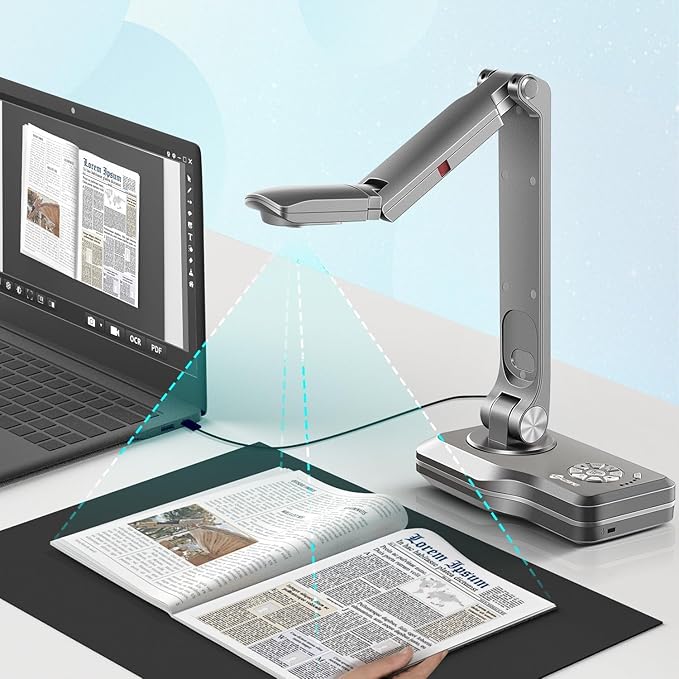 JOYUSING V500-4k VGA/HDMI/USB Three Mode 13MP Document Camera, OCR for Windows, Compatible with Real-time Projection, Web Conferencing, Distance Learning, Remote Teaching - Mac, Windows