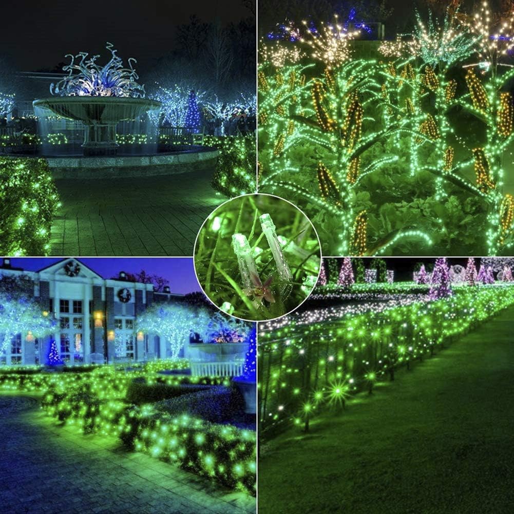 33FT 100 LEDs String Lights Waterproof Fairy Lights 8 Modes with Memory 30V UL Certified Power Supply for Home, Garden, Wedding, Party, Christmas Decoration Indoor Outdoor (Green)