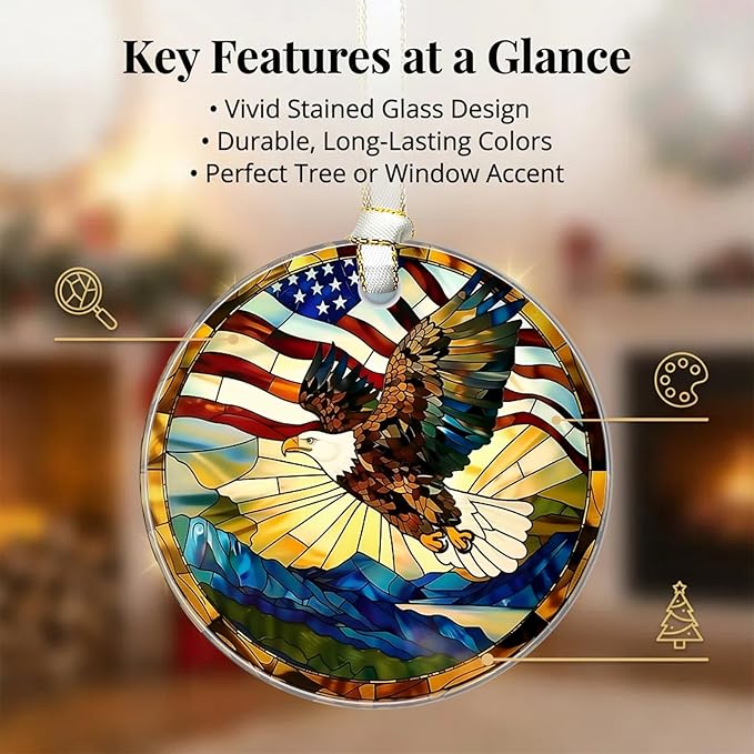 Christmas Ornaments 2025, Stained Glass Christmas Tree Decorations, Exchange for Women, Men, Collectible Dated Year Ornaments for Tree （Glede）