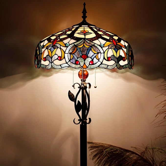 Tiffany Floor Lamp Base Only, for 16-24 Inch Stained Glass Lampshade Height 69 Inch Bronze Finished Resin Base Antique Standing Lighting Base Replacement Only Wide 11 Inch(D (W11H69 Inch))