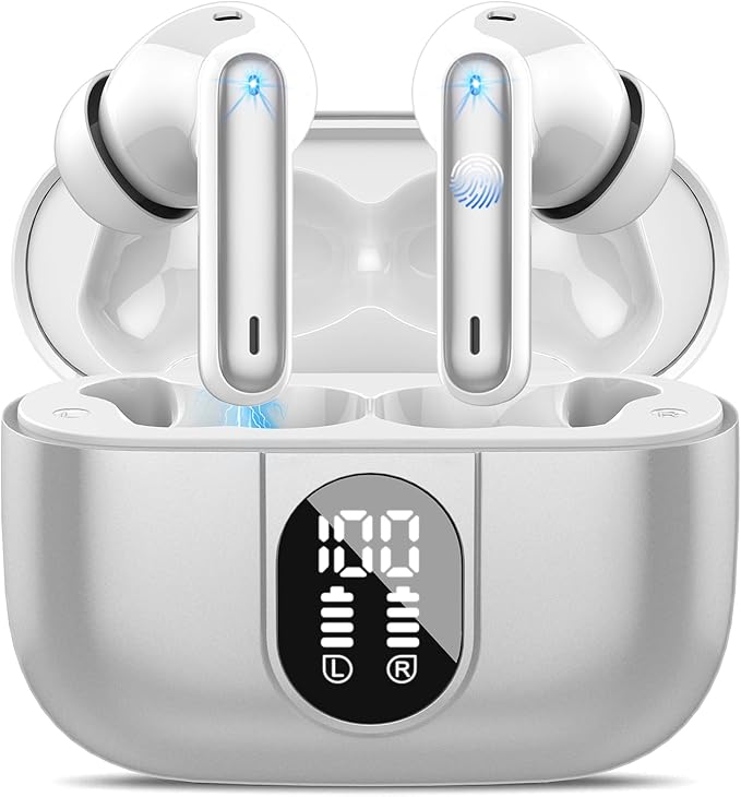 Ai Translation Earbuds Real Time, Simultaneous Interpretation Translator Earbuds with 6 Translation Modes/164 Languages, No Subscription Translatior Headphones, Light Gray