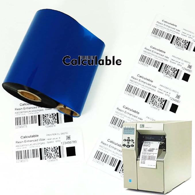 3 Count Pack 4.33" x 1476' Thermal Wax Ribbon Enhanced Wax Resin for Zebra Desktop Printer S4M Z4M 105SE 105S 105SL 105SLPlus 160S S500 S600