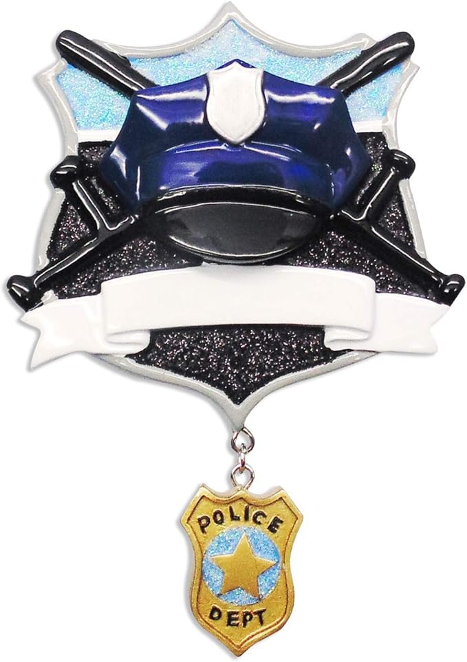 Personalized Police Christmas Ornament 2025 - The Police Ornaments for Christmas Tree Appreciation Gifts for Coworkers Badges Thank You Gifts Coworker Ornaments by Elves