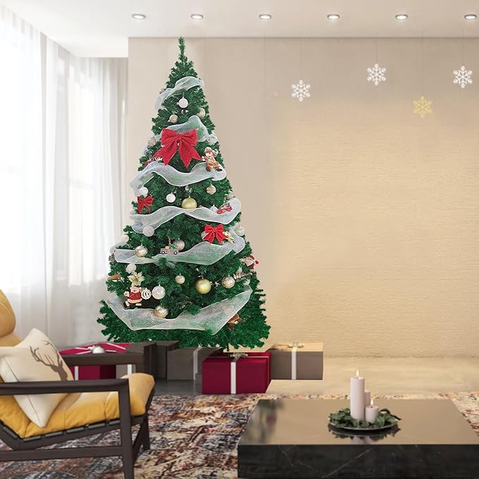 BESTHLS 10 FT Christmas Tree Artificial Pine Tree for Holiday Outdoor Indoor Decoration with Metal Stand and 2150 Branch Tips