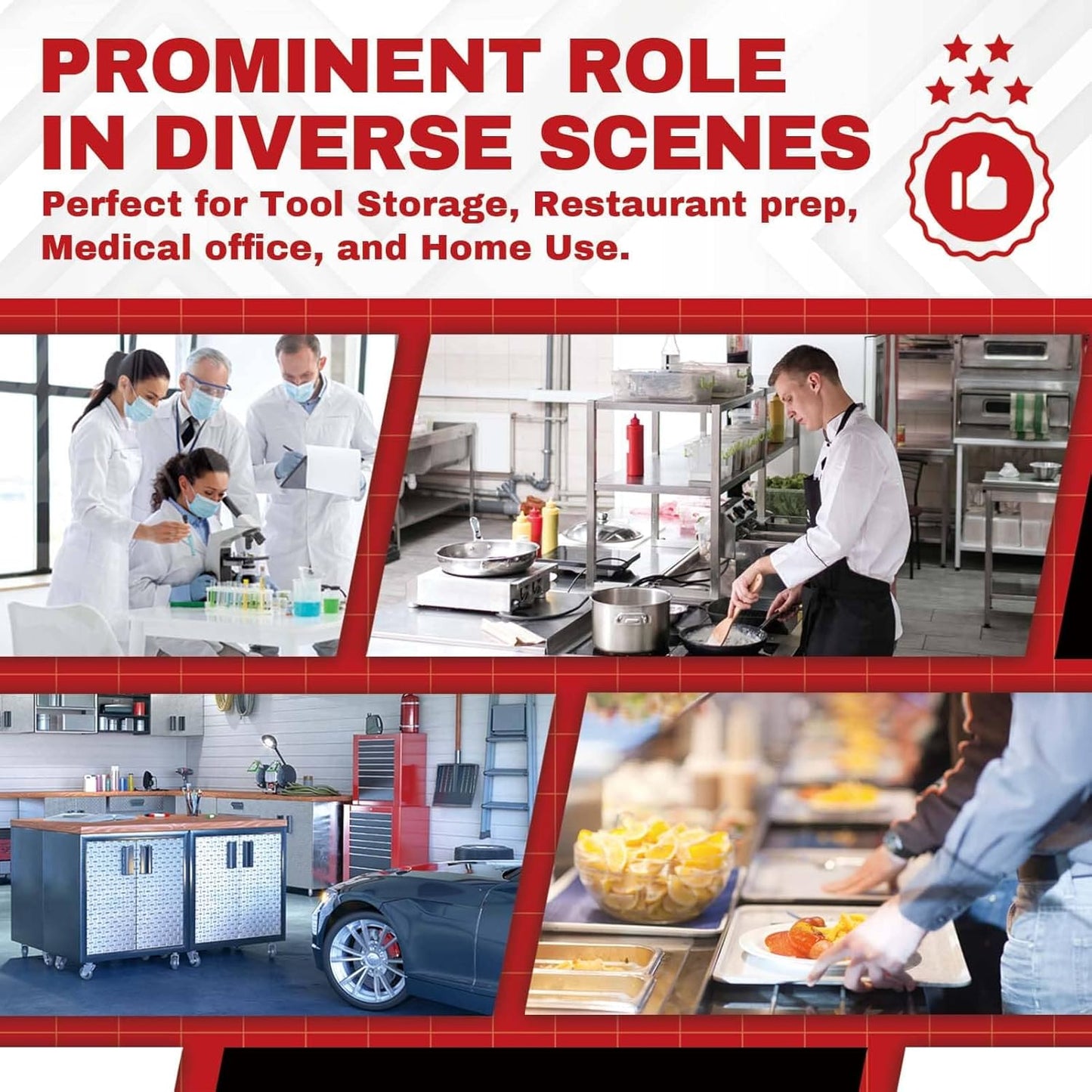 DuraSteel Food Prep Stainless Steel Table - 30 x 24 Inch Commercial Metal Workbench with Adjustable Under Shelf - NSF Certified - for Restaurant, Warehouse, Home, Kitchen, Garage
