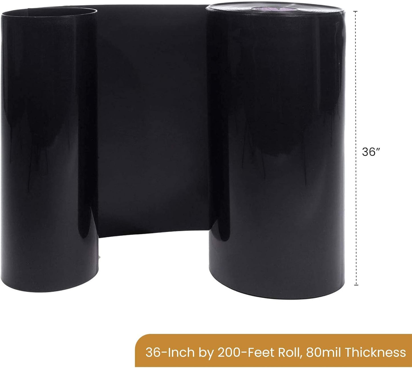 DeepRoot Water Barrier, Versatile Bamboo Barrier, Easy-to-Install Garden Barrier for Landscaping and Protection, Durable, Flexible, 36" x 200' Roll-80 mil Thickness, Black (WB 36/80)