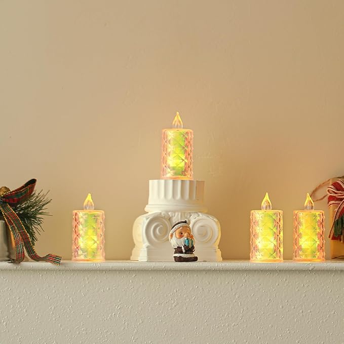 24 Pack Battery Operated Flameless Tea Lights LED Candles Battery Life Over 200 Hours Tabletop Decorative Lights for Halloween/Christmas Party Wedding Centerpieces