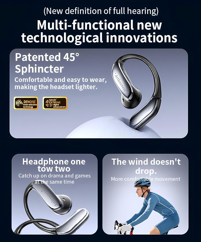4-in-1 Latest AI Bluetooth translation Earbuds,Real-time Translator‌ of 164 world languages/no subscription required; Powerful bass+Composite frequency response,Superior sound quality meets innovation